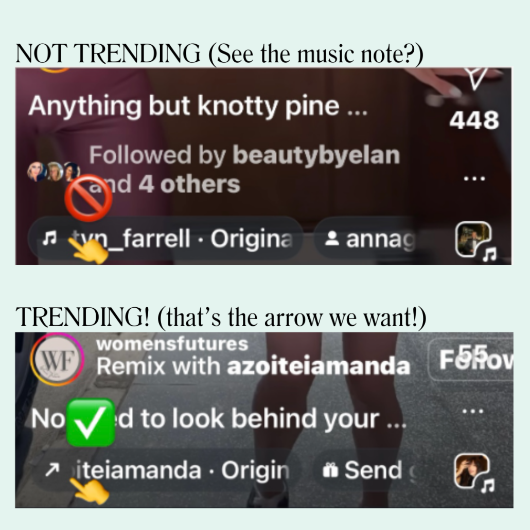 be seen on instagram with trending audio