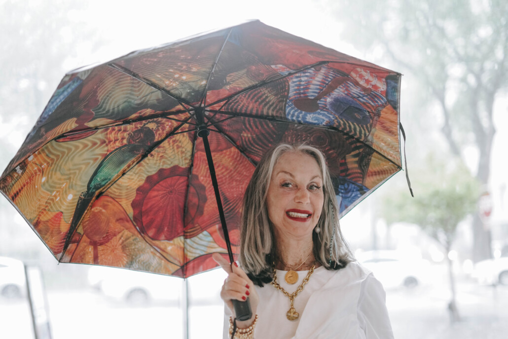 key to longer life is positive mindset honey good with umbrella in the rain