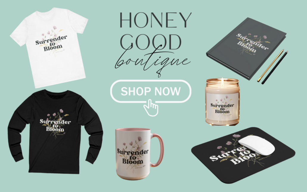 collage of product images from the honey good boutique