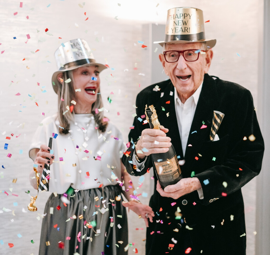 a fierce woman and her husband celebrating New Years